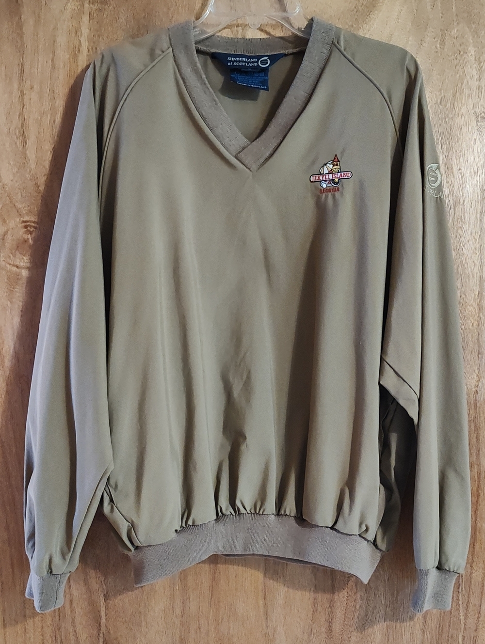 ⛳ Sunderland Of Scotland Classic Golf Pullover Khaki Jekyll Island Made In USA L